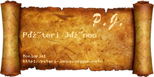 Péteri János névjegykártya