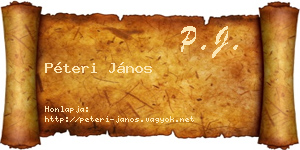 Péteri János névjegykártya
