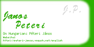 janos peteri business card